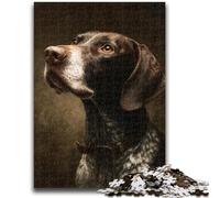 JigsawPuzzle 1000 Pieces for Teenagers German Shorthaired Pointer for Age 14+ Quiz Game Fun at Home Activities, Birthday Present,Travel Gifts 26x38cm