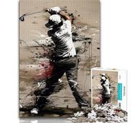 JigsawPuzzle 1000 Pieces for Teenagers Golf Painting,Brain Intelligence Challenge Addictive Toys Birthday Present,Gifts,Wall Art (38x26cm)