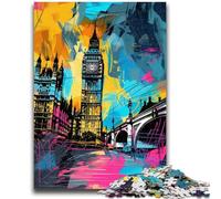 JigsawPuzzle 1000 Pieces for Teenagers Graffiti Big Ben Family Fun Fun at Home Activities, Birthday Present,Travel Gifts, for And 14 Years Old 26x38cm