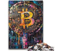 JigsawPuzzle 1000 Pieces for Teenagers Graffiti Bitcoin Vibrant And Unique Design Relaxing & Challenging Puzzle Experience 50x75cm