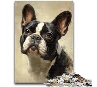 JigsawPuzzle 1000 Pieces for Teenagers Happy Bulldog Stress Reliever Difficult Challenge Deal As Gifts for The Whole Family 38x26cm