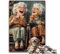JigsawPuzzle 1000 Pieces for Teenagers Happy Grandma Challenging Game Toys for Is Ideal As A Gift for The Whole Family 26x38cm