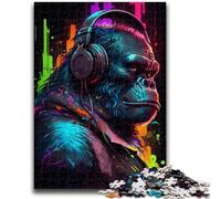 JigsawPuzzle 1000 Pieces for Teenagers Headphones Gorilla Family Fun Fun at Home Activities, Birthday Present,Travel Gifts, for And 14 Years Old 50x75cm