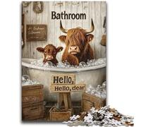 JigsawPuzzle 1000 Pieces for Teenagers Highland Cow Challenging Game Toys for Is Ideal As A Gift for The Whole Family 50x75cm