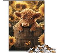 JigsawPuzzle 1000 Pieces for Teenagers Highland Cow, Elephant Toy Intellectual Game Birthday Present, Gifts, Wall Art for Ages 14+ (Size 26x38cm)