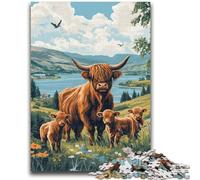 JigsawPuzzle 1000 Pieces for Teenagers Highland Cow for Age 14+ Quiz Game Fun at Home Activities, Birthday Present,Travel Gifts 50x75cm