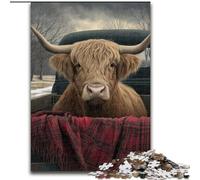 JigsawPuzzle 1000 Pieces for Teenagers Highland Cow Learning Educational Toys Family Games Educational Game for Birthday, Chrismas 50x75cm