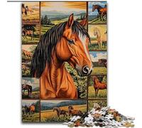JigsawPuzzle 1000 Pieces for Teenagers Horse Collage, for 14+ Challenging Game As A Gift for The Whole Family And Friends (Size 26x38cm)