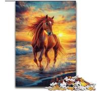 JigsawPuzzle 1000 Pieces for Teenagers Horse in The Sunset, for Age 14 Years And over Home Decor As A Gift for The Whole Family And Friends (Size 50x75cm)