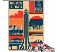 JigsawPuzzle 1000 Pieces for Teenagers Houston, Toys Educational Games Stress Relieving Unique Home Decor And Gifts 26x38cm