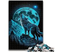 JigsawPuzzle 1000 Pieces for Teenagers Howling Wolf Family Game Stress Reliever Difficult Challenge Artists Collection, Fine Art 26x38cm