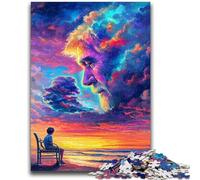 JigsawPuzzle 1000 Pieces for Teenagers Human Face Color Cloud Stress Reliever Difficult Challenge Deal As Gifts for The Whole Family 38x26cm