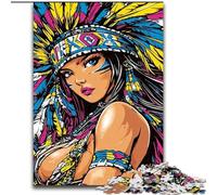 JigsawPuzzle 1000 Pieces for Teenagers Indian Princess, Stress Relief with Fully Interlocking Randomly Shaped Pieces for And 14 Years Old (Size 50x75cm)