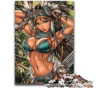JigsawPuzzle 1000 Pieces for Teenagers Indian Princess Vibrant And Unique Design Relaxing & Challenging Puzzle Experience 26x38cm