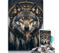 JigsawPuzzle 1000 Pieces for Teenagers Indian Wolf,Educational Family Game with Fully Interlocking Randomly Shaped Pieces 38x26cm