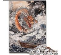 JigsawPuzzle 1000 Pieces for Teenagers Japanese Wave Dragon, for 14+ Challenging Game As A Gift for The Whole Family And Friends (Size 50x75cm)