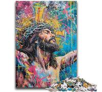 JigsawPuzzle 1000 Pieces for Teenagers Jesus Graffiti Vibrant And Unique Design Relaxing & Challenging Puzzle Experience 50x75cm