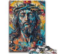 JigsawPuzzle 1000 Pieces for Teenagers Jesus Graffiti Vibrant And Unique Design Relaxing & Challenging Puzzle Experience 26x38cm