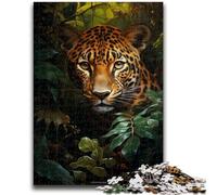 JigsawPuzzle 1000 Pieces for Teenagers Jungle Leopard Difficult And Challenge with Matching Poster And Trivia Sheet for Age 14 50x75cm