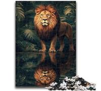 JigsawPuzzle 1000 Pieces for Teenagers Jungle Lion Stress Reliever Difficult Challenge Deal As Gifts for The Whole Family 38x26cm