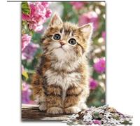 JigsawPuzzle 1000 Pieces for Teenagers Kitten,Toys Educational Games Stress Relieving Enhance Love between Couples 38x26cm