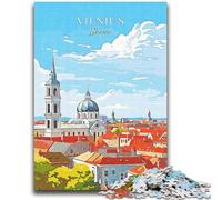 JigsawPuzzle 1000 Pieces for Teenagers Lithuania Vilnius Travel Stress Reliever Difficult Challenge Deal As Gifts for The Whole Family (size 38x52cm)