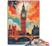 JigsawPuzzle 1000 Pieces for Teenagers London Skyline with Big Ben Stress Reliever Difficult Challenge Deal As Gifts for The Whole Family (size 38x26cm)