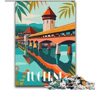 JigsawPuzzle 1000 Pieces for Teenagers Lucerne Reflections for 14+ Unique Challenge Game Family Games Christmas Birthday Gifts (38x52cm) 1000pcs