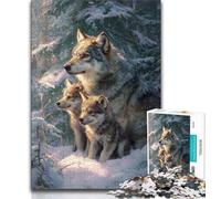 JigsawPuzzle 1000 Pieces for Teenagers Majestic Wolf,Toys Educational Games Stress Relieving Enhance Love between Couples 38x26cm
