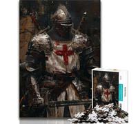 JigsawPuzzle 1000 Pieces for Teenagers Medieval Knights,Educational Family Game with Fully Interlocking Randomly Shaped Pieces 38x26cm
