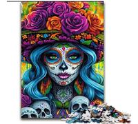 JigsawPuzzle 1000 Pieces for Teenagers Mexican Skull Girls, Suitable for People Aged 14 And Above Educational Games Secret Santa Gifts (Size 26x38cm)