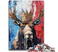 JigsawPuzzle 1000 Pieces for Teenagers Moose Art Stress Reliever Difficult Challenge Deal As Gifts for The Whole Family 38x26cm