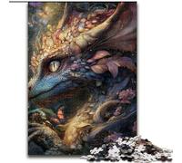 JigsawPuzzle 1000 Pieces for Teenagers Mysterious Flying Dragon, Stress Relief with Fully Interlocking Randomly Shaped Pieces for And 14 Years Old (Size 26x38cm)