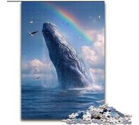 JigsawPuzzle 1000 Pieces for Teenagers Mysterious Whale,Help The Brain Exercise Addictive Toys to Cultivate Patience Enhance Memory 38x26cm