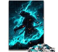 JigsawPuzzle 1000 Pieces for Teenagers Neon Samurai Warrior War, for 14+ Challenging Game As A Gift for The Whole Family And Friends 26X38CM