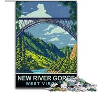 JigsawPuzzle 1000 Pieces for Teenagers New River Gorge for 14+ Unique Challenge Game Family Games Christmas Birthday Gifts (38x26cm) 1000pcs