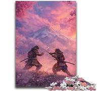 JigsawPuzzle 1000 Pieces for Teenagers Ninja at The Foot of Mount Fuji Stress Reliever Difficult Challenge Unique Home Decor And Gifts 26X38CM
