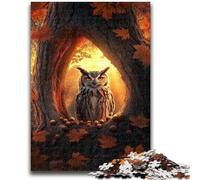 JigsawPuzzle 1000 Pieces for Teenagers Owl Flowers for Age 14+ Brain Teaser Game Best Gift for Adults And Teenagers 26x38cm
