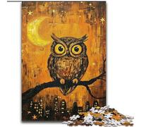 JigsawPuzzle 1000 Pieces for Teenagers Owl Under The Moon, Suitable for People Aged 14 And Above Educational Games Secret Santa Gifts (Size 50x75cm)