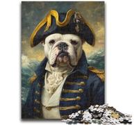 JigsawPuzzle 1000 Pieces for Teenagers Pirate Captain French Bulldog Challenging Game Toys for Is Ideal As A Gift for The Whole Family 50x75cm