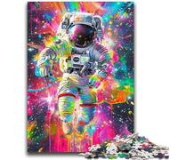 JigsawPuzzle 1000 Pieces for Teenagers Psychedelic Astronaut Relax Games Educational Game for Birthday, Chrismas for And Age 14 Years Up 26x38cm