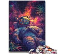 JigsawPuzzle 1000 Pieces for Teenagers Psychedelic Astronaut Stress Reliever Difficult Challenge Deal As Gifts for The Whole Family 50x75cm