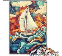 JigsawPuzzle 1000 Pieces for Teenagers Psychedelic Boat, for 14+ Challenging Game As A Gift for The Whole Family And Friends (Size 26x38cm)