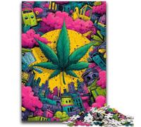 JigsawPuzzle 1000 Pieces for Teenagers Psychedelic Leaves Stress Reliever Difficult Challenge Unique Home Decor And Gifts 26X38CM