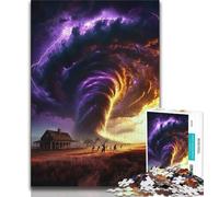 JigsawPuzzle 1000 Pieces for Teenagers Purple Tornado,Brain Intelligence Challenge Addictive Toys Birthday Present,Gifts,Wall Art (38x26cm)