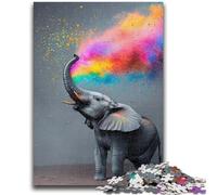 JigsawPuzzle 1000 Pieces for Teenagers Rainbow Smoke Elephant Challenging Game Toys for Is Ideal As A Gift for The Whole Family 26x38cm