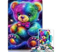 JigsawPuzzle 1000 Pieces for Teenagers Rainbow Teddy Bear,Brain Intelligence Challenge Addictive Toys Birthday Present,Gifts,Wall Art (75x50cm)
