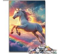 JigsawPuzzle 1000 Pieces for Teenagers Rainbow Unicorn, Suitable for Ages 14 And Up Home Decor Deal As Gifts for The Whole Family (Size 50x75cm)
