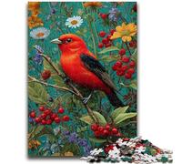 JigsawPuzzle 1000 Pieces for Teenagers Red Bird And Flowers Challenging Game Toys for Is Ideal As A Gift for The Whole Family 50x75cm