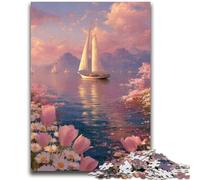 JigsawPuzzle 1000 Pieces for Teenagers Ship Sailing on The Sea for Age 14+ Quiz Game Fun at Home Activities, Birthday Present,Travel Gifts 26x38cm